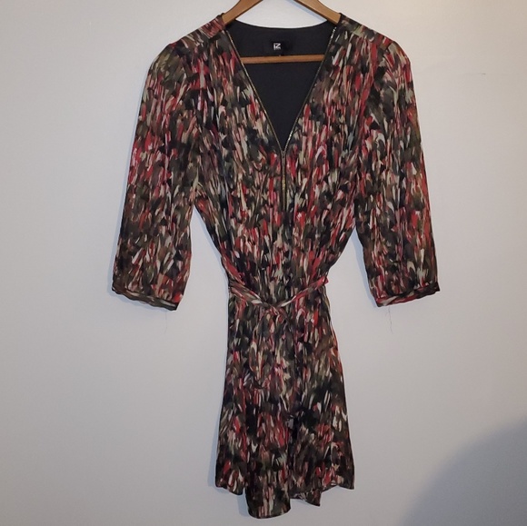 *IZ Byer* Sheer Smeared Abstract Peasant Dress - Picture 4 of 7